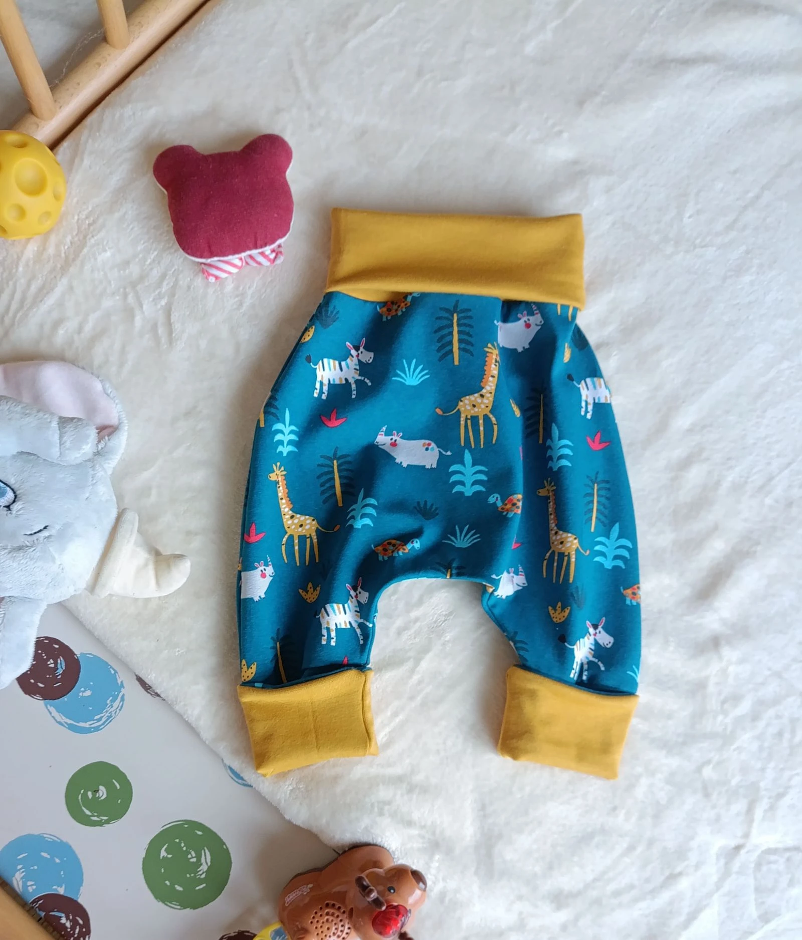 Pantalón holgado ajustable para bebé • 3-12 meses • con animales – photo 2